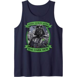 imageStar Wars St Patricks Day Irish Youd Join The Dark Side Tank TopNavy Blue
