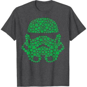 imageStar Wars Stormtrooper Clovers St Patricks Day Disney TShirtDark Heather Grey