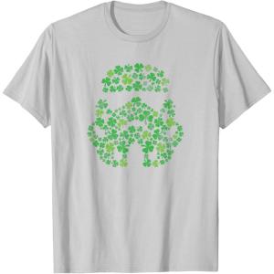 imageStar Wars Stormtrooper Green Shamrocks St Patricks Day TShirtSilver Grey