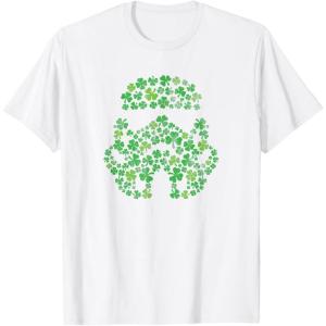 imageStar Wars Stormtrooper Green Shamrocks St Patricks Day TShirtWhite