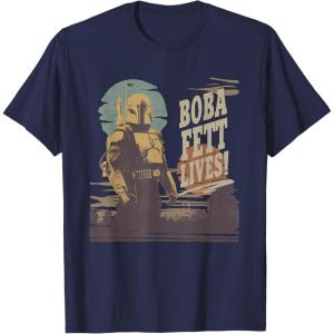imageStar Wars The Book of Boba Fett Lives TShirtNavy Blue