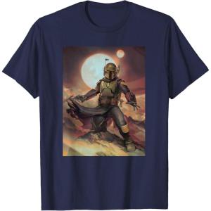 imageStar Wars The Book of Boba Fett Portrait TShirtNavy Blue