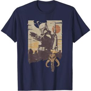 imageStar Wars The Book of Boba Fett Tatooine Battle TShirtNavy Blue