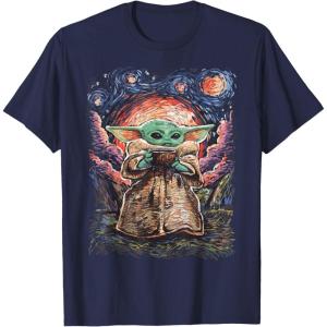 imageStar Wars The Child Starry Night TShirtNavy Blue