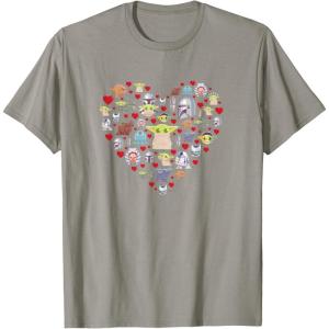 imageStar Wars The Mandalorian Grogu Heart Valentines Day TShirtSlate Grey