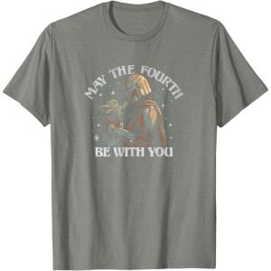 imageStar Wars The Mandalorian May The Fourth Be With You Stamp TShirtOlive Heather
