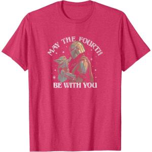 imageStar Wars The Mandalorian May The Fourth Be With You Stamp TShirtRed Heather