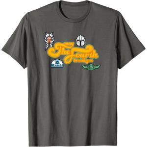 imageStar Wars The Mandalorian May The Fourth Character Icons TShirtAsphalt Grey