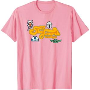 imageStar Wars The Mandalorian May The Fourth Character Icons TShirtPink