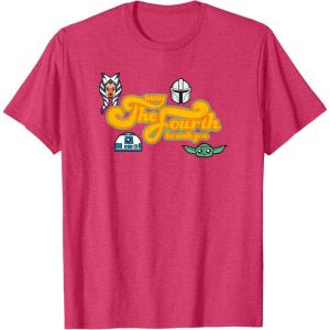 imageStar Wars The Mandalorian May The Fourth Character Icons TShirtRed Heather