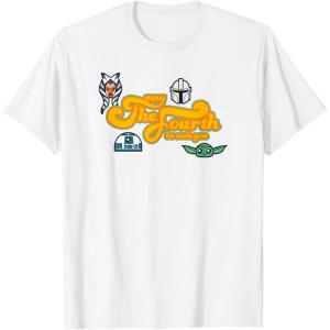 imageStar Wars The Mandalorian May The Fourth Character Icons TShirtWhite