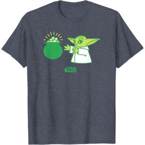 imageStar Wars The Mandalorian St Patricks Day Pot O Gold TShirtHeather Blue