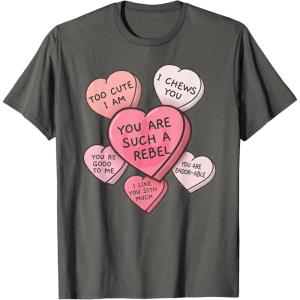 imageStar Wars Valentines Day Candy Hearts TShirtAsphalt Grey