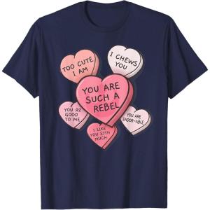 imageStar Wars Valentines Day Candy Hearts TShirtNavy Blue
