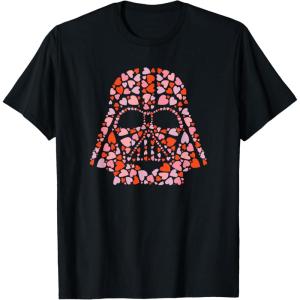 imageStar Wars Valentines Day Darth Vader Helmet Love Hearts TShirtBlack