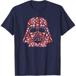 imageStar Wars Valentines Day Darth Vader Helmet Love Hearts TShirtNavy Blue
