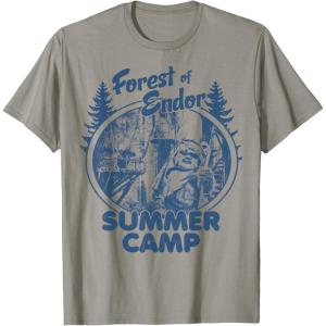 imageStar Wars Wicket Ewoks Endor Forest Summer Camp Disney TShirtSlate Grey