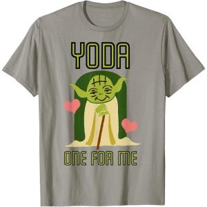 imageStar Wars Yoda One For Me Cute Valentines Day Disney TShirtSlate Grey