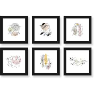 imageTrends International Gallery Pops Star Wars Saga  Modern Art Wall Art Bundle 6Pack Wall Poster 12quot x 12quot Black Frame VersionBlack Framed Version