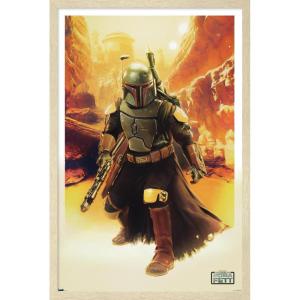 imageTrends International Star Wars The Book of Boba Fett  Boba In Canyon Wall Poster 22375quot x 34quot Premium Unframed VersionBlonde Framed Version