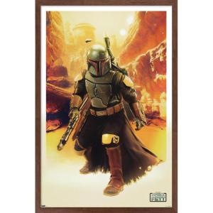 imageTrends International Star Wars The Book of Boba Fett  Boba In Canyon Wall Poster 22375quot x 34quot Premium Unframed VersionMahogany Framed Version