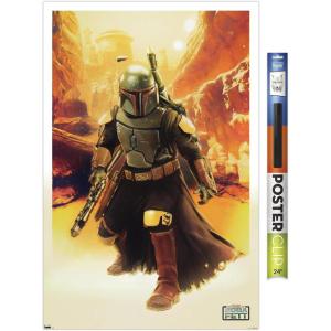 imageTrends International Star Wars The Book of Boba Fett  Boba In Canyon Wall Poster 22375quot x 34quot Premium Unframed VersionPremium Poster  Clip Bundle