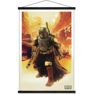 imageTrends International Star Wars The Book of Boba Fett  Boba In Canyon Wall Poster 22375quot x 34quot Premium Unframed VersionPremium Print and Black Hanger Bundle
