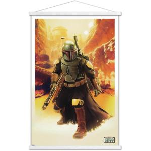 imageTrends International Star Wars The Book of Boba Fett  Boba In Canyon Wall Poster 22375quot x 34quot Premium Unframed VersionPremium Print and White Hanger Bundle