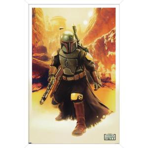 imageTrends International Star Wars The Book of Boba Fett  Boba In Canyon Wall Poster 22375quot x 34quot Premium Unframed VersionWhite Framed Version