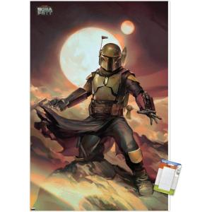 imageTrends International Star Wars The Book of Boba Fett  Boba on Tatooine Wall Poster 22375quot x 34quot Premium Unframed VersionPremium Poster  Mount Bundle