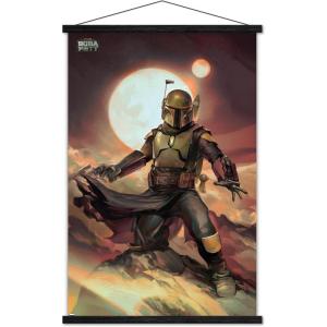 imageTrends International Star Wars The Book of Boba Fett  Boba on Tatooine Wall Poster 22375quot x 34quot Premium Unframed VersionPremium Print and Black Hanger Bundle