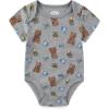 imageSTAR WARS Grogu Baby Boys 5 Pack Bodysuit Creeper Set for InfantsGrey
