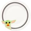 imageSilver Buffalo Star Wars The Mandalorian and The Child Baby Yoda Grogu 4 Pack Rimmed Ceramic Plate Set 8 InchesThe Mandalorian