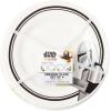 imageSilver Buffalo Star Wars The Mandalorian and The Child Baby Yoda Grogu 4 Pack Rimmed Ceramic Plate Set 8 InchesThe Mandalorian