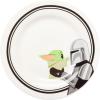 imageSilver Buffalo Star Wars The Mandalorian and The Child Baby Yoda Grogu 4 Pack Rimmed Ceramic Plate Set 8 InchesThe Mandalorian