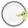 imageSilver Buffalo Star Wars The Mandalorian and The Child Baby Yoda Grogu 4 Pack Rimmed Ceramic Plate Set 8 InchesThe Mandalorian