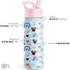 imageSimple Modern Water Bottle with Straw Lid  Marvel Spiderman 18oz Stainless Steel Cup Insulated Tumbler for Boys Girls School  Spidey Friends UniteDisneyMinnie Mouse Rainbow