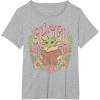 imageStar Wars  The Mandalorian Grogu Floral TShirtHeather Grey
