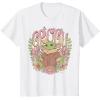 imageStar Wars  The Mandalorian Grogu Floral TShirtWhite