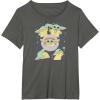 imageStar Wars  The Mandalorian Grogu Stickers TShirtAsphalt Grey