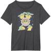 imageStar Wars  The Mandalorian Grogu Stickers TShirtDark Heather Grey