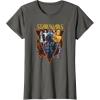 imageStar Wars Classic Art Characters and Logo Retro Vintage TShirtAsphalt Grey