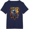 imageStar Wars Classic Art Characters and Logo Retro Vintage TShirtNavy Blue