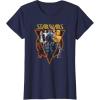 imageStar Wars Classic Art Characters and Logo Retro Vintage TShirtNavy Blue