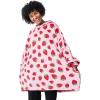 imageStar Wars Darth Vader AllOver Print Black Hooded Wearable Oversize BlanketOSFAStrawberries Aop Pink