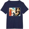imageStar Wars ObiWan Kenobi Darth Vader Duel Cutout TShirtNavy Blue