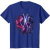 imageStar Wars ObiWan Kenobi Darth Vader Duel Painted TShirtRoyal Blue