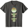 imageStar Wars The Mandalorian Grogu Trio Cartoon Poses TShirtAsphalt Grey