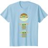 imageStar Wars The Mandalorian Grogu Trio Cartoon Poses TShirtBaby Blue
