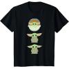 imageStar Wars The Mandalorian Grogu Trio Cartoon Poses TShirtBlack